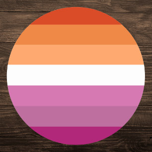 Sticker Rond Drapeau de la fierté lesbienne