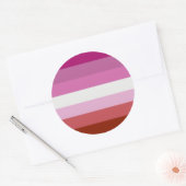 Sticker Rond Drapeau de la fierté lesbienne (Enveloppe)