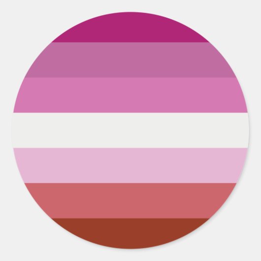Sticker Rond Drapeau de la fierté lesbienne (Devant)