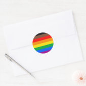 Sticker Rond Drapeau de la fierté LGBT à 8 bandes (Enveloppe)