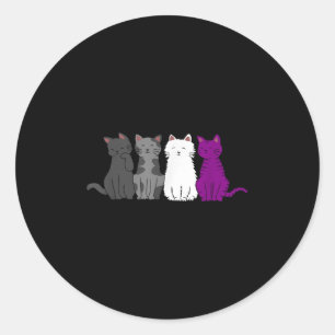 Sticker Rond Drapeau de la fierté LGBT Chat Animal Ace Qualité