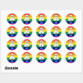 Sticker Rond Drapeau de la fierté LGBTQ+ (Feuille)