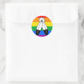 Sticker Rond Drapeau de la fierté LGBTQ+ (Sac)