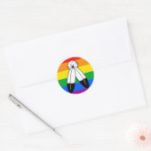 Sticker Rond Drapeau de la fierté LGBTQ+ (Enveloppe)