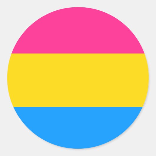 Sticker Rond Drapeau de la fierté Pansexual (Devant)