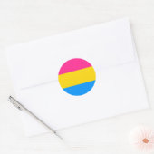 Sticker Rond Drapeau de la fierté Pansexual (Enveloppe)