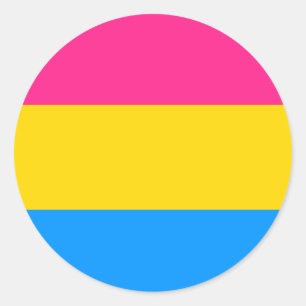 Sticker Rond Drapeau de la fierté Pansexual