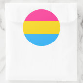 Sticker Rond Drapeau de la fierté Pansexual (Sac)