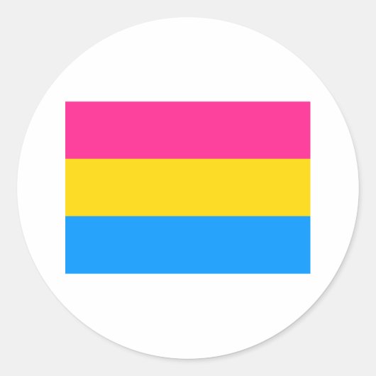 Sticker Rond Drapeau de la fierté Pansexual (Devant)