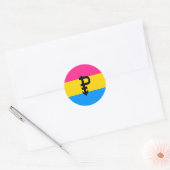 Sticker Rond Drapeau de la fierté Pansexual (Enveloppe)