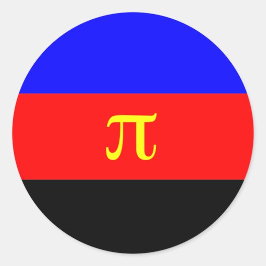 Sticker Rond Drapeau de la Fierté polyamérale (Devant)