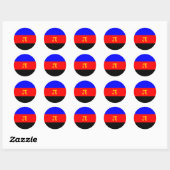 Sticker Rond Drapeau de la Fierté polyamérale (Feuille)