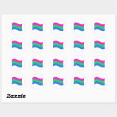 Sticker Rond Drapeau de la fierté polysexuelle (Feuille)