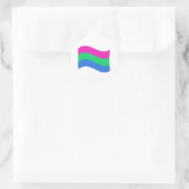 Sticker Rond Drapeau de la fierté polysexuelle (Sac)