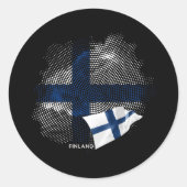Sticker Rond Drapeau de la Finlande (Devant)