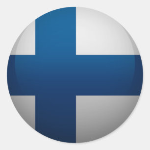 Sticker Rond Drapeau de la Finlande