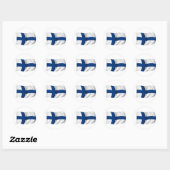 Sticker Rond Drapeau de la Finlande (Feuille)