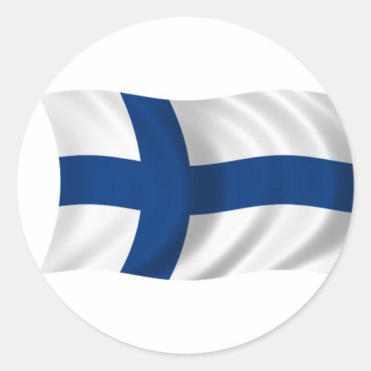 Sticker Rond Drapeau de la Finlande (Devant)