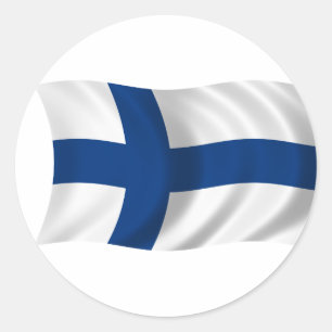 Sticker Rond Drapeau de la Finlande