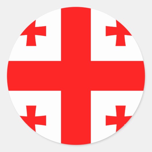 Sticker Rond Drapeau de la Géorgie (Devant)
