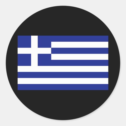 Sticker Rond Drapeau de la Grèce (Devant)