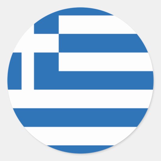 Sticker Rond Drapeau de la Grèce (Devant)