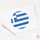 Sticker Rond Drapeau de la Grèce (Enveloppe)