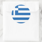 Sticker Rond Drapeau de la Grèce (Sac)