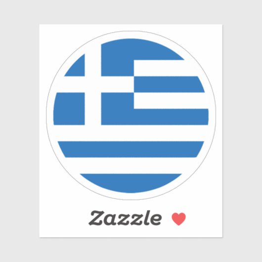 Sticker rond drapeau de la Grèce (Feuille)