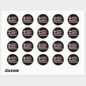 Sticker Rond Drapeau de la Grèce (Feuille)