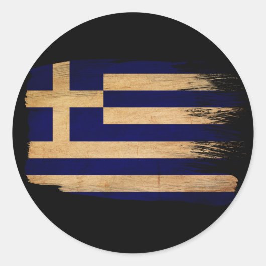 Sticker Rond Drapeau de la Grèce (Devant)