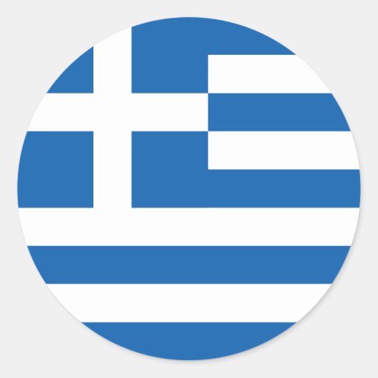 Sticker Rond Drapeau de la Grèce (Devant)