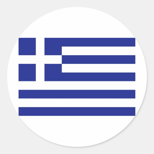 Sticker Rond Drapeau de la Grèce (Devant)