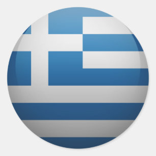 Sticker Rond Drapeau de la Grèce
