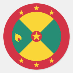Sticker Rond Drapeau de la Grenade