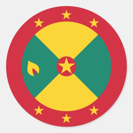 Sticker Rond Drapeau de la Grenade (Devant)