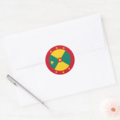 Sticker Rond Drapeau de la Grenade (Enveloppe)