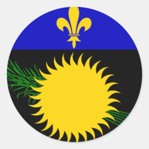 Sticker Rond Drapeau de la Guadeloupe (France)