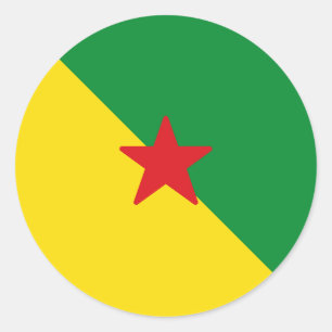 Sticker Rond Drapeau de la Guyane