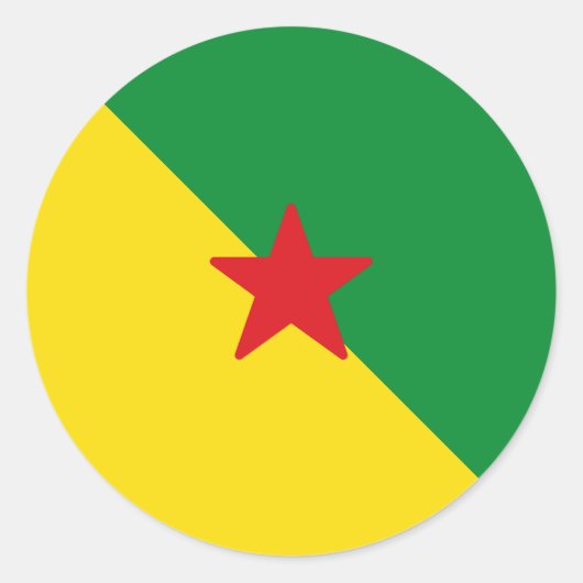 Sticker Rond Drapeau de la Guyane (Devant)