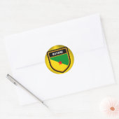 Sticker Rond Drapeau de la Guyane (Enveloppe)