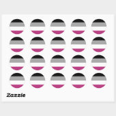Sticker Rond Drapeau de la Gynephilia Pride (Feuille)