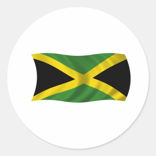 Sticker Rond Drapeau de la Jamaïque (Devant)