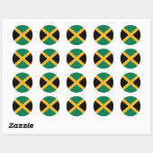 Sticker Rond Drapeau de la Jamaïque (Feuille)
