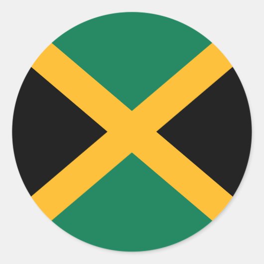 Sticker Rond Drapeau de la Jamaïque (Devant)