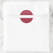 Sticker Rond Drapeau de la Lettonie (avec texte modifiable) (Sac)