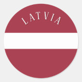 Sticker Rond Drapeau de la Lettonie (avec texte modifiable) (Devant)
