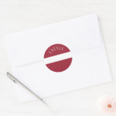 Sticker Rond Drapeau de la Lettonie (avec texte modifiable) (Enveloppe)