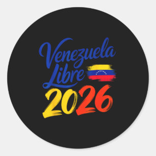 Sticker Rond Drapeau de la liberté patriotique du Venezuela lib