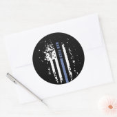 Sticker Rond Drapeau de la ligne bleue américaine (Enveloppe)